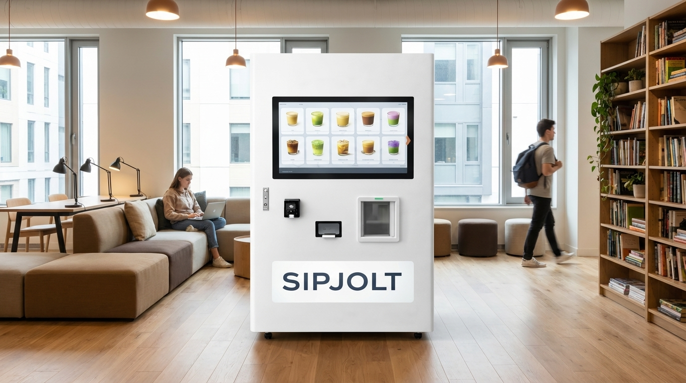 SIPJOLT kiosk in a student housing common area